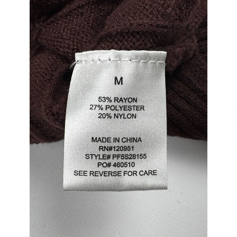 Pink Rose Annie Button Johnny Collar Sweater Espresso Brown‎ Medium NWT